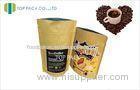 Kraft Paper Coffee Packaging Bags Aluminum Foil Lined Zipper With Valve