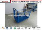 4 Closed Steel Mesh Sides Hand Truck Cart For Workplace Safety Loading