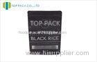 Black Print plastic packaging bags Rectangle Bottom For Rice