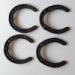 Black Q235 Steel / Iron / Rubber Horseshoes For Horses , U shaped