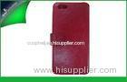 Iphone 6 Protective PU Leather Case With Card Slot , Red Phone Case