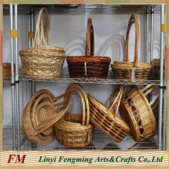 3pcs white wicker willow gift basket/flower basket for wedding