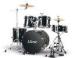 Black Complete 5 Piece Birch wood Acoustic Drum Set percussion kit