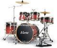 Pro - level Cherry Red Lacquered Birch Wood 5 Piece Adult Drum Set ISO9001:2008