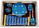 Kawai Kids Musical Instrument With Wooden Box Outfit Four Pcs Simple Percussion Toy