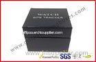 Leather Texture Rigid Board Gift Packaging Boxes , Foil Stamping Watch Packaging Boxes With Soft Vel