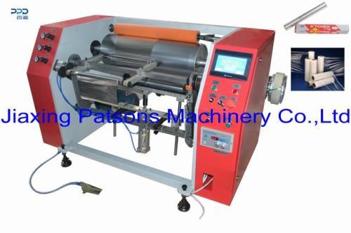 Semi automatic aluminum foil cling film rewinding machine