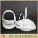 Gift basket flower basket Vintage weaving white wooden flower pot with liner and snowflake christmas decoration