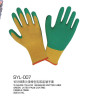 10 yellow thin yarn dip green latex wrinkles gloves