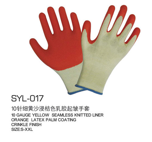 10 rubber Labour protection glove knitting yarn export processing corrugate latex gloves