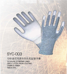 13 needle di nima grey latex gloves wrinkly abrasion resistance slip cutting protective gloves