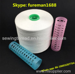 20/6s raw white 100% spun polyester sewing thread
