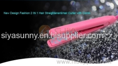 Automatic Multifunctional 2 in 1 do USB powered mini hair straightener flat iron with teeth and good quality