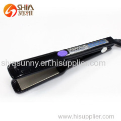 Newest 1/4in.titanium ironic professional her styler hair straightener flat iron with LED steam