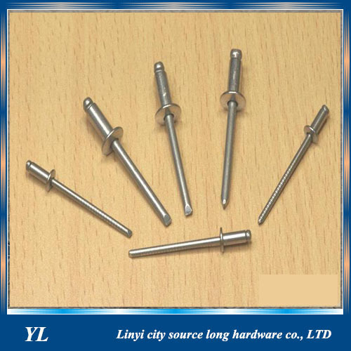 Dome head open type blind fasteners metal sizes price