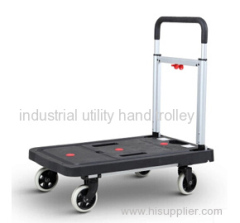 Folding plastic mute platform hand truck with wheels