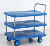 Three layers noiseless plastic platform trolley