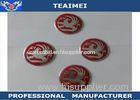 Silver / Red Wheel Center Cap Stickers Custom Auto Emblems Badges With 3M Adhesive Tape