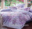 Cotton Fabric Quilt Cover Bedding Sets Purple Floral Design Flat Sheet King
