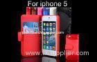 Water Resistant Red Leather Apple Iphone 5S Case OEM Sheepskin Wallet Cases
