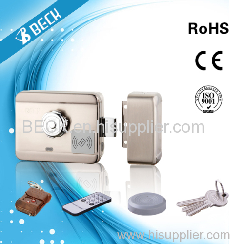 Remote control electric motor door lock