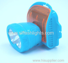 Outdoor Plastic 2LED Head Flashlight 3*AAA Dry Battery