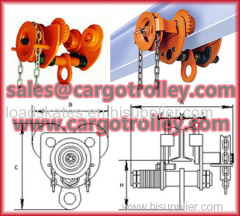 Geared trolley durable with simple structure