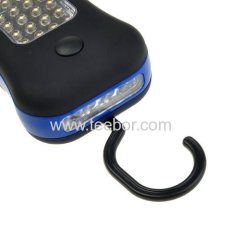 28 LED Magnetic Work Light Hanging Hook Flashlight Great for Outdoors Random Orange or Red Dual Function 24 Work Light