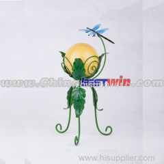 Solar garden light metal dragonfly lighting