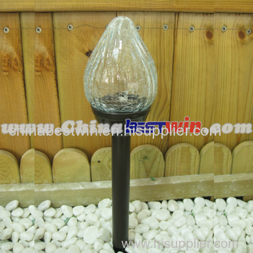 Solar Glass Flame Stake Light