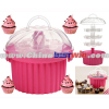 Hot Pink 3 Tier Cupcake Muffin Carrier Caddy Box