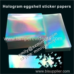 Custom hologram ultra destructive vinyl material