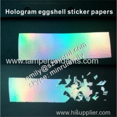 New Hologram Ultra Destructible Vinyl Eggshell Sticker Papers Eye-catching Reflective Holographic Eggshell Stic