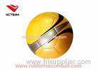 Yellow PVC / TPU Soccer Ball Size 5 , Training custom printed soccer balls