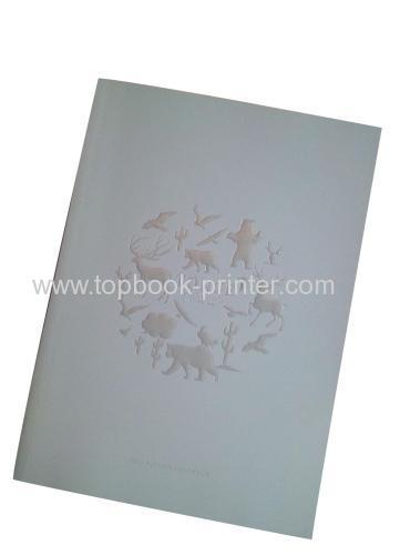 Embossed paper cover sewn softback book printing