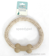 Eco-friendly Chewable Dog Rope Toy with bone