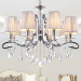 European fabric chandelier lamp fabric hotel pendant lamp fabric shade modern crystal wall lamp