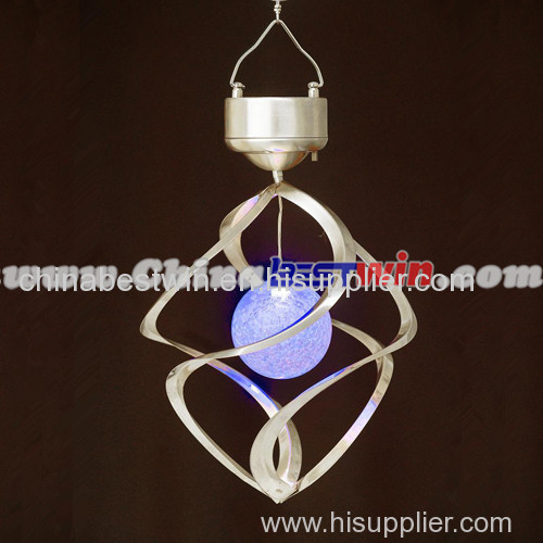 COLOUR CHANGING SOLAR POWERED SPIRAL WIND SPINNER LED LIGHT OUTDOOR