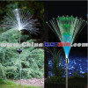 Color Changing Set of 2 Solar Fiber Optic Light Fountain Garden Stake