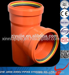 UPVC Tee with Rubber Ring for Drainage Systen