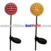 Solar Mosaic Glass Ball Multi-Color Change Garden Stake Yard LED Light