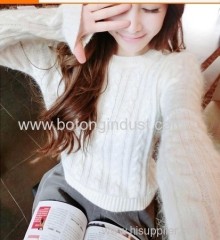 Long slv sweater with rabbit hair