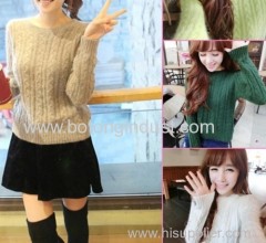 Long slv sweater with rabbit hair