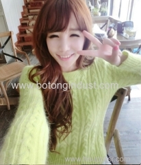 Long slv sweater with rabbit hair