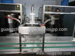 Automatic row tube and pick up to foam rack machine