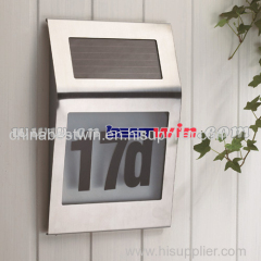 Solar Powered Lighted Address Plaque Home Street Numbers LED Light