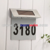 Solar Power House Number Light Stainless Steel Door Plate Address Lamp