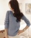 Blue retro twist round neck pullover sweater Slim female