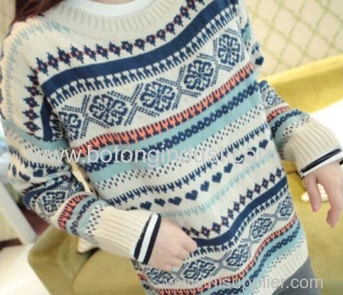 Snowflake pattern knit sweater women's sweater wholesale
