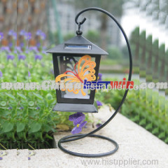 Solar Hanging Lantern Light With Butterfly